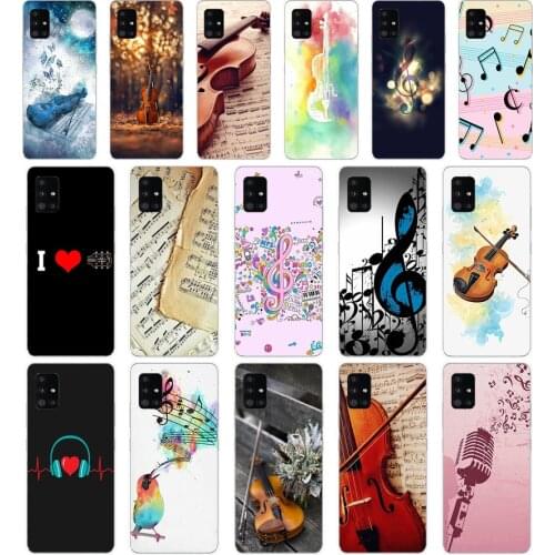 374FG Musical Notes Violin Classical Music Soft Silicone Tpu Cover Case for Samsung Galaxy A20 A20E A20S A40 A31 A41 A51 A71