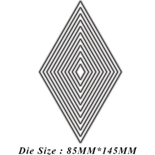 Diamond shaped Frame Set Metal Cutting Dies for DIY Scrapbooking Photo Album Decorative Embossing Paper Card Craft Die Cut