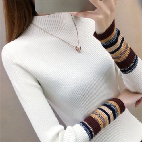 NEW Fall Winter Fashion Turtleneck Sweater Women Pullovers High Elastic Slim Bottoming Knitted Jumper Women Sweater Tops AA892