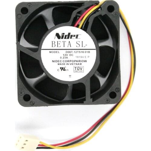 Original D06T-12TS16 01B 6025 6CM DC 12V 0.23A 6cm 3-LInes cooling fan