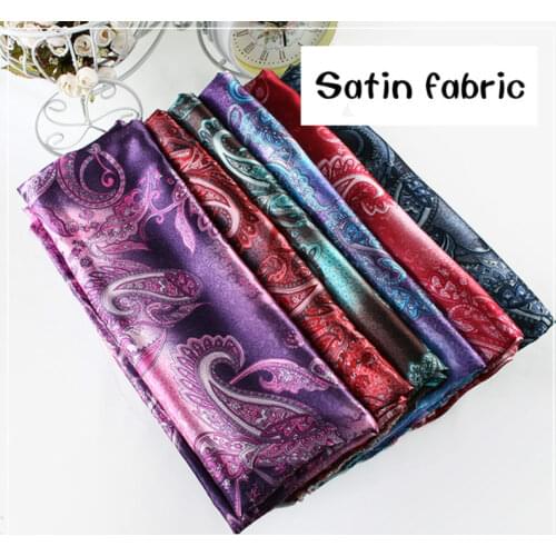 Printed satin fabric meter retro bohemian fabric clothing gift box decoration coat lining fabric scarves scarf diy cloth