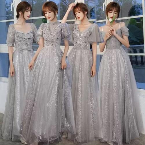 Bridesmaids Dresses Illusion Spaghetti Straps V-Neck Sequined Pleat Embroidery A-Line Short Tulle Women Wedding Party Gown E439