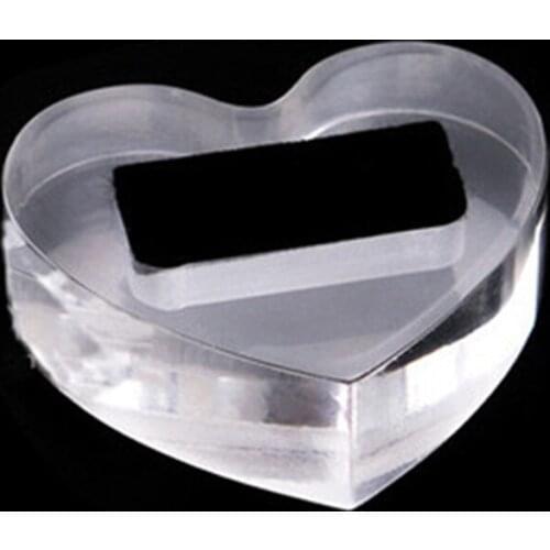 Heart/S Shape Clear Acrylic Jewelry Holder Photography Prop Rings Display Stand X7JB
