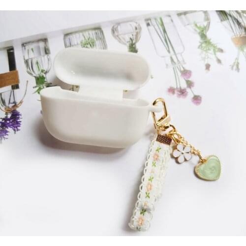 Silicone case for ZMI PurPods Pro Case fashion Lace Love heart cartoon Keychain Silicone Bluetooth Earphones Cover