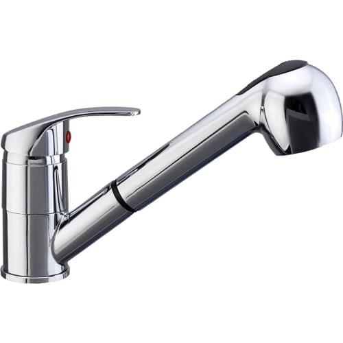 Gangao Kitchen Sink Basin Chrome Pull Out Spray Basin Monobloc Kitchen Mixer Tap Faucet