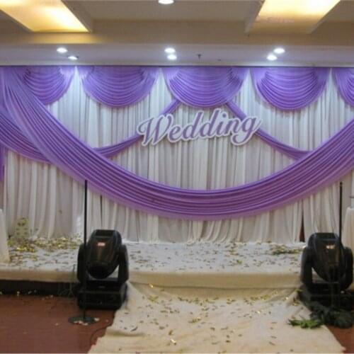 Wedding background yarn curtain Wedding Backdrops Wedding stage decor,white and purple Wedding Curtain