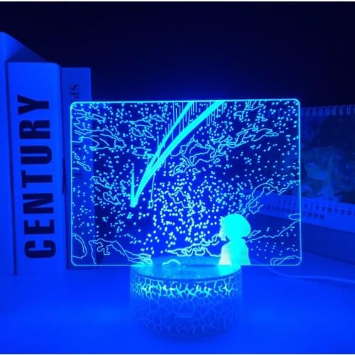 16 Colors Remote 3D White Base Lamp Anime Your Name for Kid Bedroom Decor Table Lamp Child Birthday Gift Manga LED Night Light
