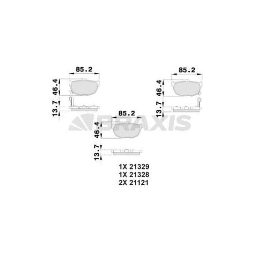 REAR BRAKE BALATASI OPEL 200SX 44060-53F92 BRAXIS AB0507