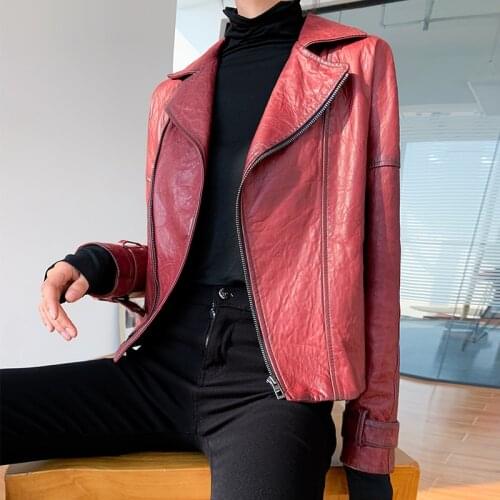 High Quality Genuine Leather Jacket Women Short Vintage Motorcycle Sheepskin Coat Streetwear Spring Womens Clothes 2021 WPY3396