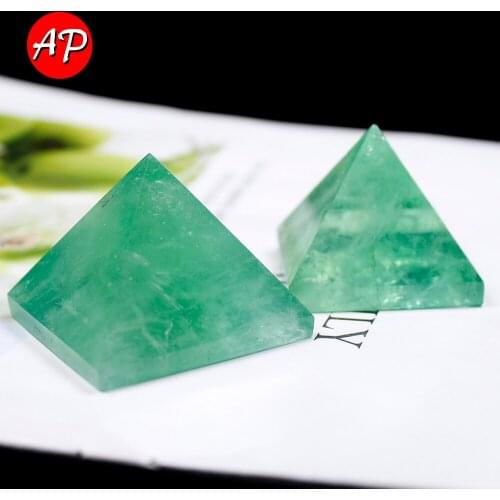 1pcs Natural Green Crystal Pyramid Green Fluorite Quartz Point Healing Reiki Stones Minerals Collect Fengshui Ornaments