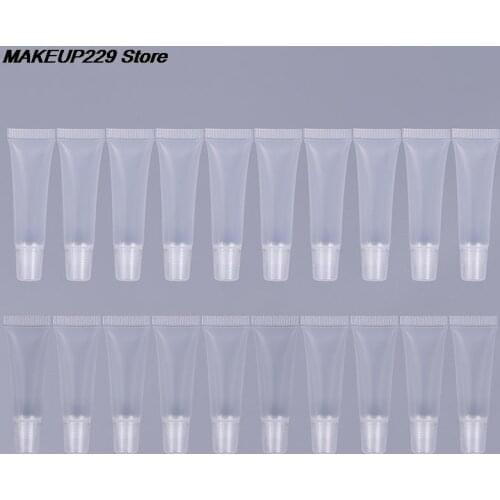 10pcs/lot 8/15ml Empty Lipstick Tube Lip Balm Soft Tube Makeup Squeeze Clear Lip Gloss Container Empty Lip Gloss Tubes