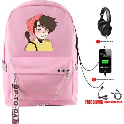 2021 Wilbur Soot Laptop Backpack USB School Bags Travel Bags 3D Anime Bagpack Back To School Bags Chain backpack