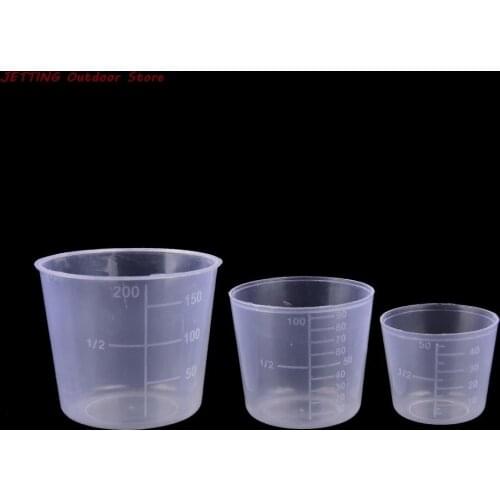 3PCS/Set 200/100/50ml Bait Small Medicine Measuring Cup Accessories For Bait Mixing Measuring Transparent Fishing Measuring Cup