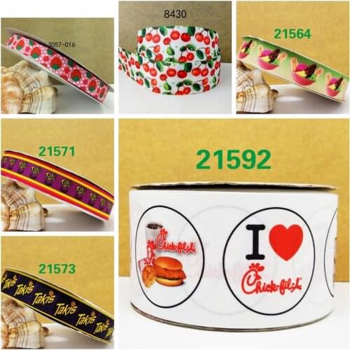 Free shipping 50 yard cartoon printed grosgrain ribbon 21592