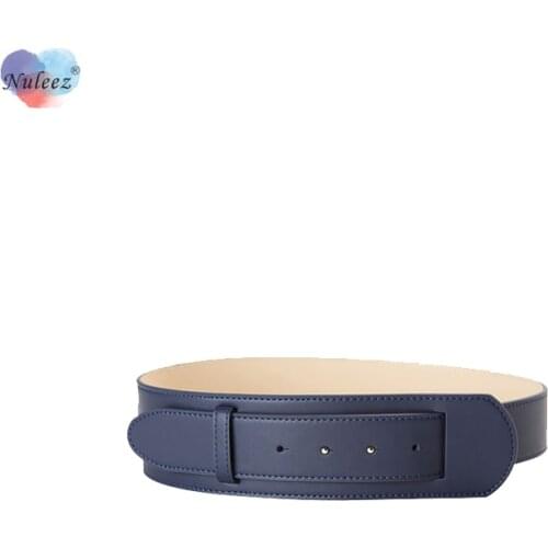 Nuleez Brand Split Cowhide Skin Cummerbunds 6.0 CM Fashion Simple Designed Dress and Coat Matchable Accessory Slim Looking New