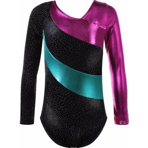 Long Sleeves Athletic Dance Leotards Dress Ballet Gymnastics Acrobatics for Kids Wear Toddler Girls BalletXC-3251