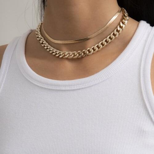 European and American temperament simple jewelry with double layer short stacking metal clavicle chain for women gifts