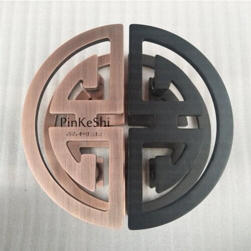 Hollow door handle, wooden door/glass door solid handle matt black color semi-circular shape heavy duty door pull handle