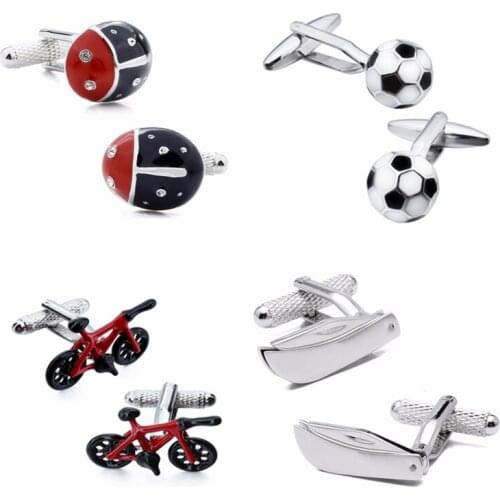 HAWSON Interesting Cufflinks Set 4 Pairs Fashion Cufflinks for Mens French Shirt High Quality Cuff Buttons Best Gifts for Boy