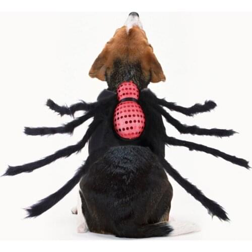 Simulation Pet Clothes Halloween Horror Plush Spider Cosplay Clothes For Puppy Kitten Party Dress Up Accessories