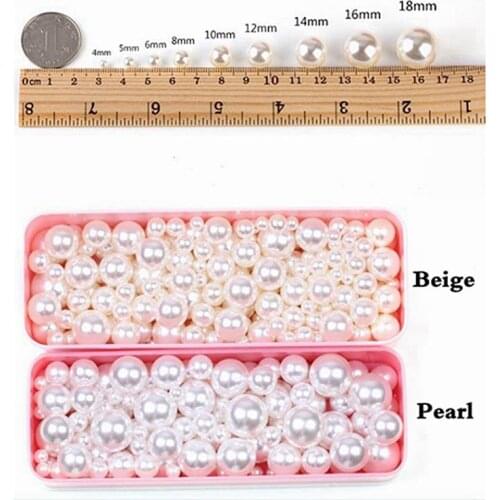 Single Hole Artificial Pearl Beads Without Stud For Earrings Garment Bag Leather Craft Decoration Accessories