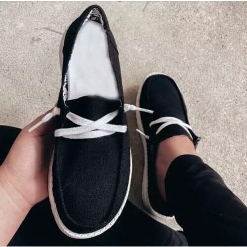 Dropshipping 2020 Casual Shoes Lace Up Canvas Summer Soft Breathable Shoes Student Girl Lightweight Ladies Sneakers Plus Size