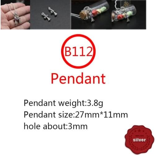 B112 S925 sterling silver pendant jewelry retro same style popular cross flower hip hop punk style gift for lover new hot