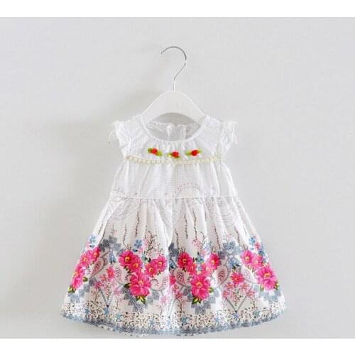 Summer New Girls Dress Baby Girls Princess Dress Kids Girls Clothes Cotton Baby Children Red Pink Purple Dress 3 Colors