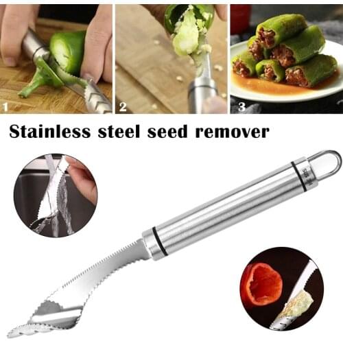 Multifunction Pepper Corers Kitchen Stainless Steel Chili Seed Remover Separator WXV Sale
