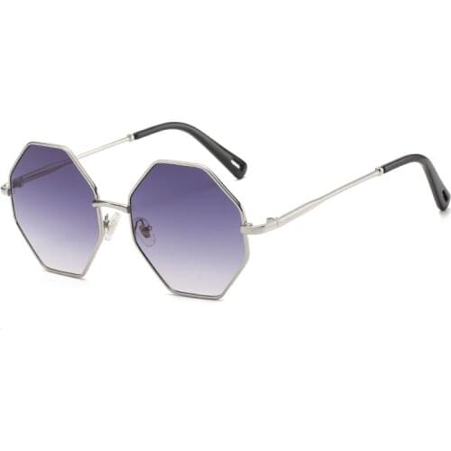 Y2K Polygon Sunglasses For Women New Arrival Sun Glasses Men Metal Frame Female Eyeglasses Color Silver Glasses