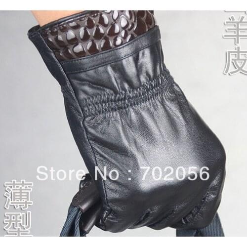 Fashion Mens real Leather gloves leather GLOVE gift accessory wholesale from factory 12pair/lot #3166
