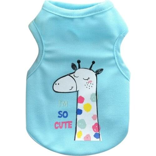 Cartoon Dog Clothes Yorkshire Terrier Thin Summer Vest Shirts Dog Dog Section Supplies Black Comfortable T-shirt Pets