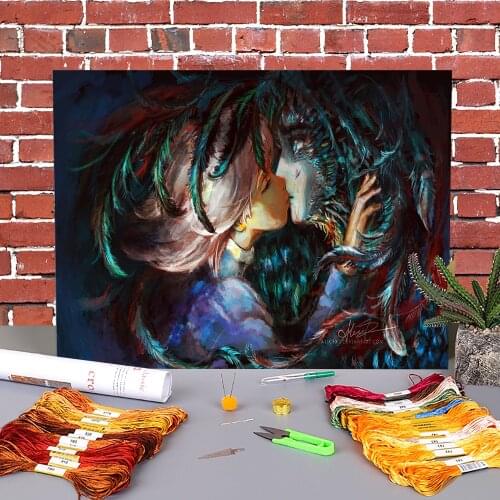 Portrait All This Time Printed Water-Soluble Canvas 11CT Cross Stitch Complete Kit DIY Embroidery DMC Threads Needle