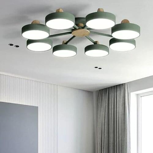 Ceiling Lights Log Living Room Chandelier Nordic Lamp Net Red Ins Bedroom Ceiling Chandelier Study Led Apartment Ceiling Lamp