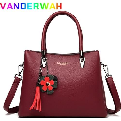 Casual High Quality Pu Leather Handbags New Fashion Pendant Bucket Bag Luxury Designer Shoulder Crossbody Bags for Women 2021