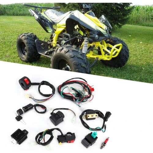 Wire Light Inverter Supply Adapter Flexible Wiring Harness Solenoid Coil Rectifier CDI Kit Fits for 50cc 70cc 110cc 125cc ATV