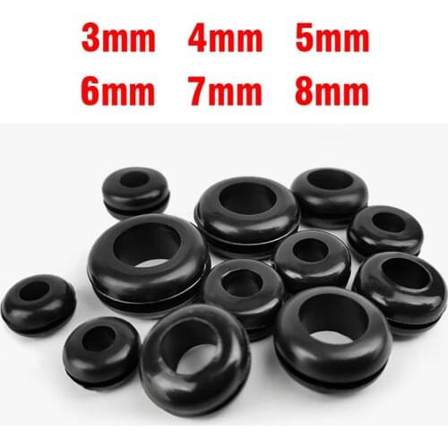 10-100PCS 3/4/5/6/7/8/10/12/14/16/18/20/25mm Inner Diameter Cable Wiring Rubber Grommets Gasket Ring Wire Protective Loop