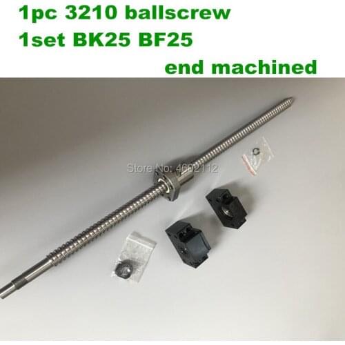 SFU 3210 Ballscrew 650 700 750 800 850 900 1000mm with end machined + 3210 Ballnut + BK/BF25 End support for CNC parts