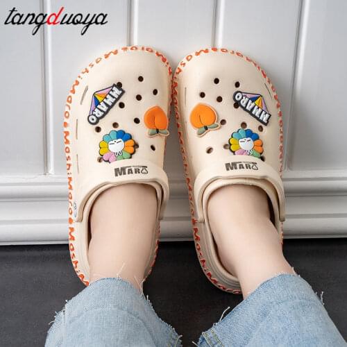 Summer Women Home Garden Sandals Cute Cartoon Slippers Slip On For Girl Beach Slides Foam Hole Flip Flops Fashion Outdoor Shoes