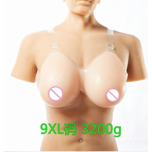 Silicone Fake False Breast crossdresser silicone breast form silicone breast chest prosthesis 3200g (48E/50DD/52D) Free shipping