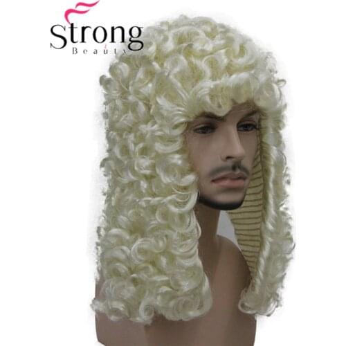 StrongBeauty Synthetic Wig Judge Baroque Nobleman Curls historical Blonde Gray Black curls historical