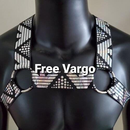 Burning Men Holographic Body Harness Hologram Man Chest Harness Music Festival Wear Dancer Rave Outfits Gear Top Costumes