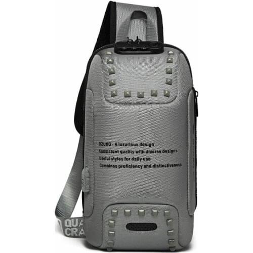 New chest bag USB anti-theft shoulder bag waterproof Oxford cloth messenger bag