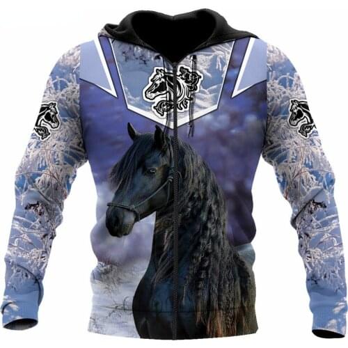 CLOOCL Beautiful Animal Love Horse 3D All Over Printed Zipper Hoodie Unisex Autumn Hooded Jacket Casual Streetwear Pullovers