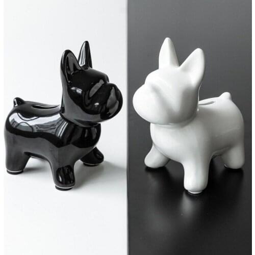 Creative Gifts Modern Ornaments 2021 Fashion Bulldog Gold Plating Crafts Sculpture Simple Home Decoration Statue Coin Piggy Bank