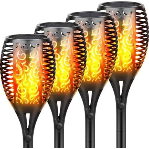 33/51/72/96 LED Solar Torch Light Waterproof Flickering Flame Solar Lamp Dancing Flame Solar Pathway Lamp For Backyard Landscape