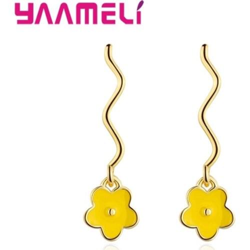 Женские золотые серьги YAAMELI China At AliExpress