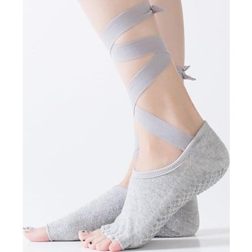 Women Yoga Socks High Quality Breathable Yoga Socks Anti-Slip Socks Quick-Dry Pilates Ballet Socks Lace Open Toe Yoga Socks