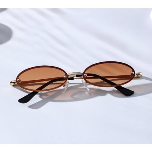 Unique Oval Frame Sunglasses Women Ocean Lens Coated Eyeglasses Colorful Sun Glasses Trend Luxury Glasses UV400 Eyewear