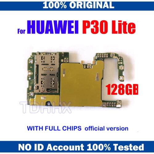 100% Original Unlocked For HuaWei P30 Lite Motherboard 128GB Logic Board with Full Chips Android System Mainboard